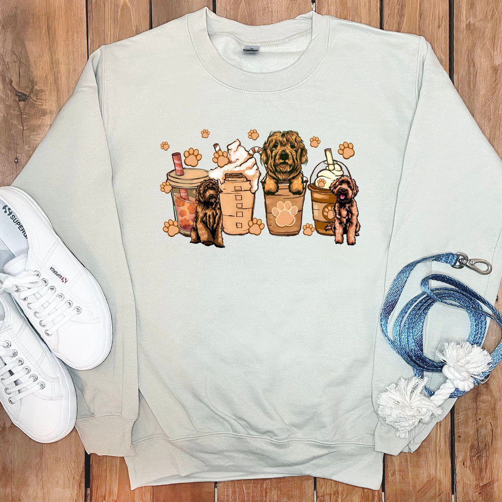 Labradoodle and Coffee Sweatshirt in Sand / S by Puppy Jo