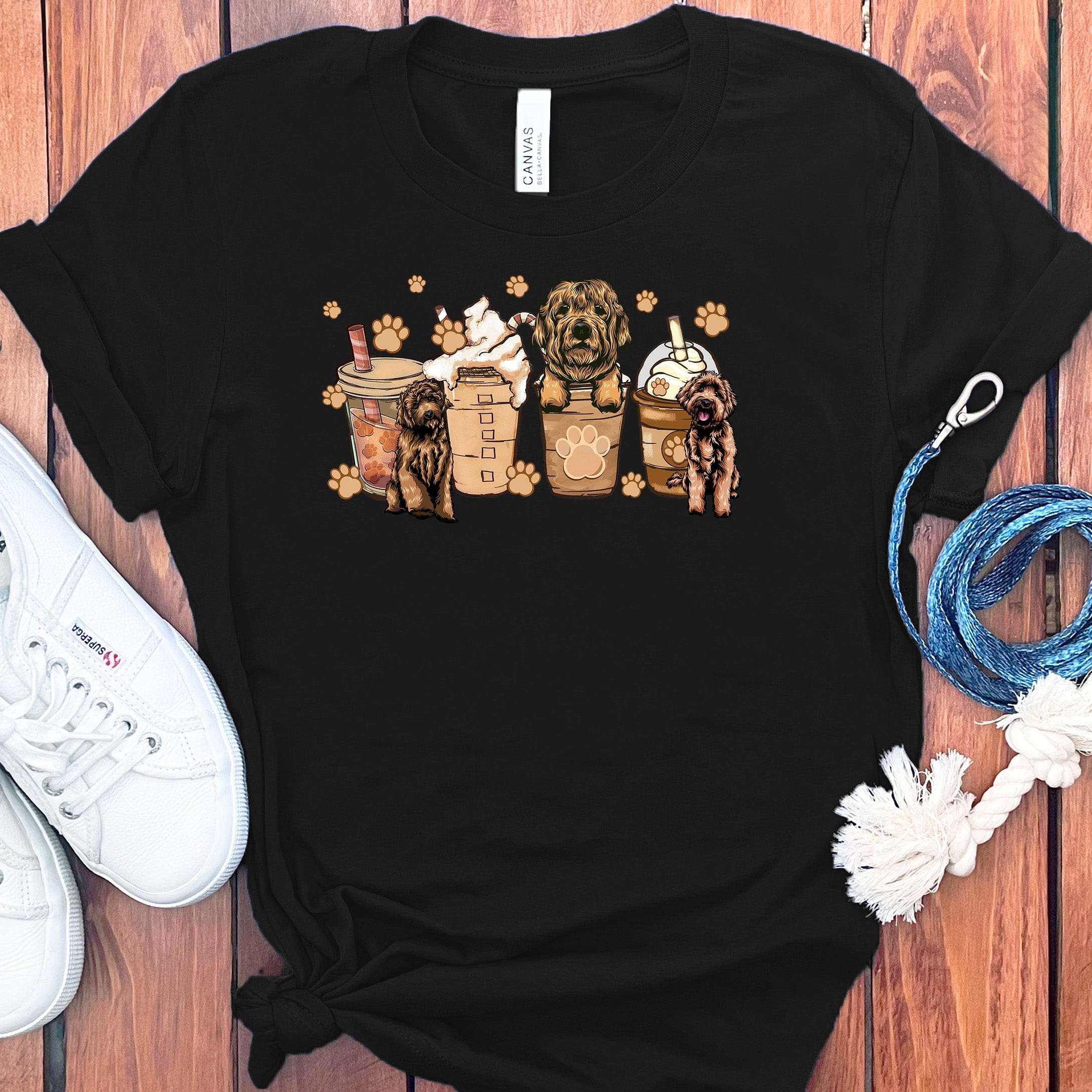 Labradoodle Coffee T-Shirt in Black / S by Puppy Jo