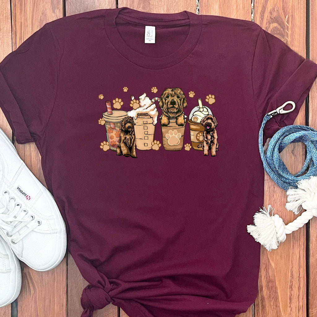Labradoodle Coffee T-Shirt in Maroon / S by Puppy Jo