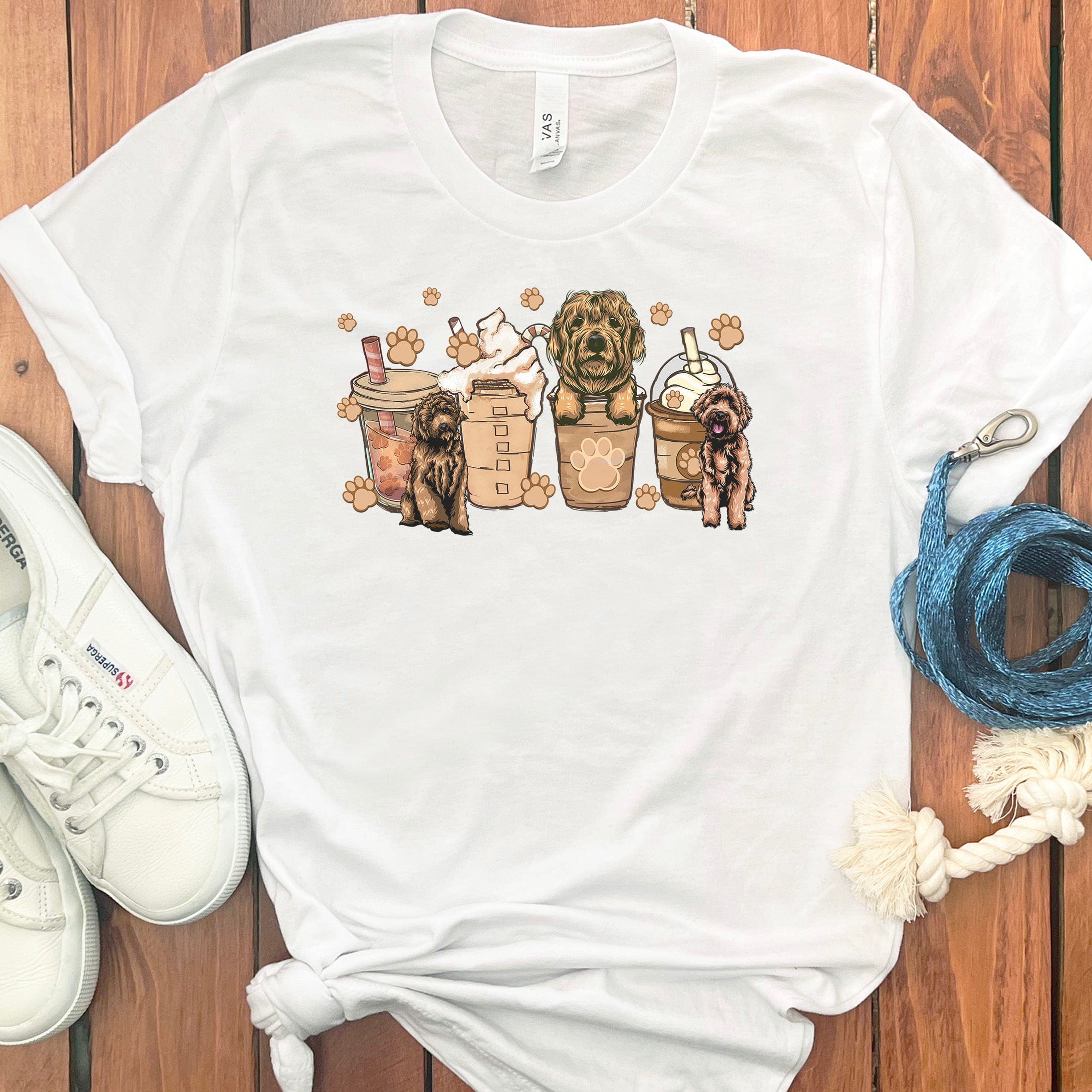 Labradoodle Coffee T-Shirt in White / S by Puppy Jo
