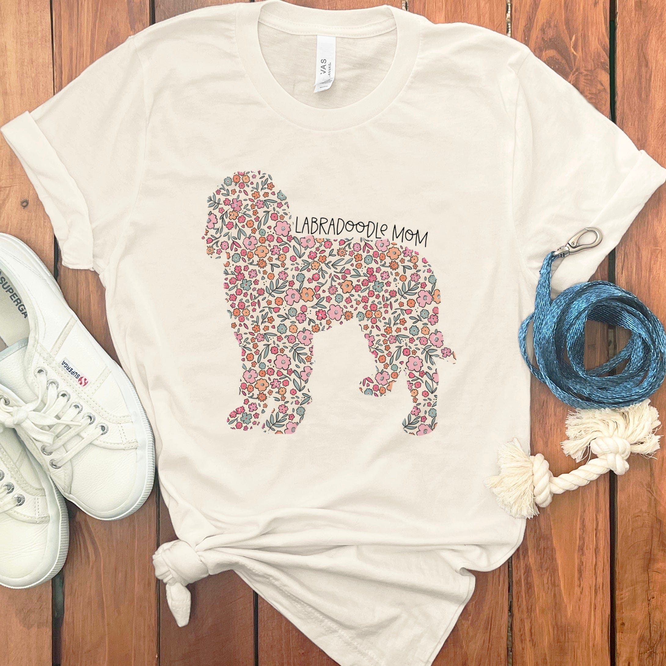Labradoodle Floral T-Shirt in Natural / S by Puppy Jo