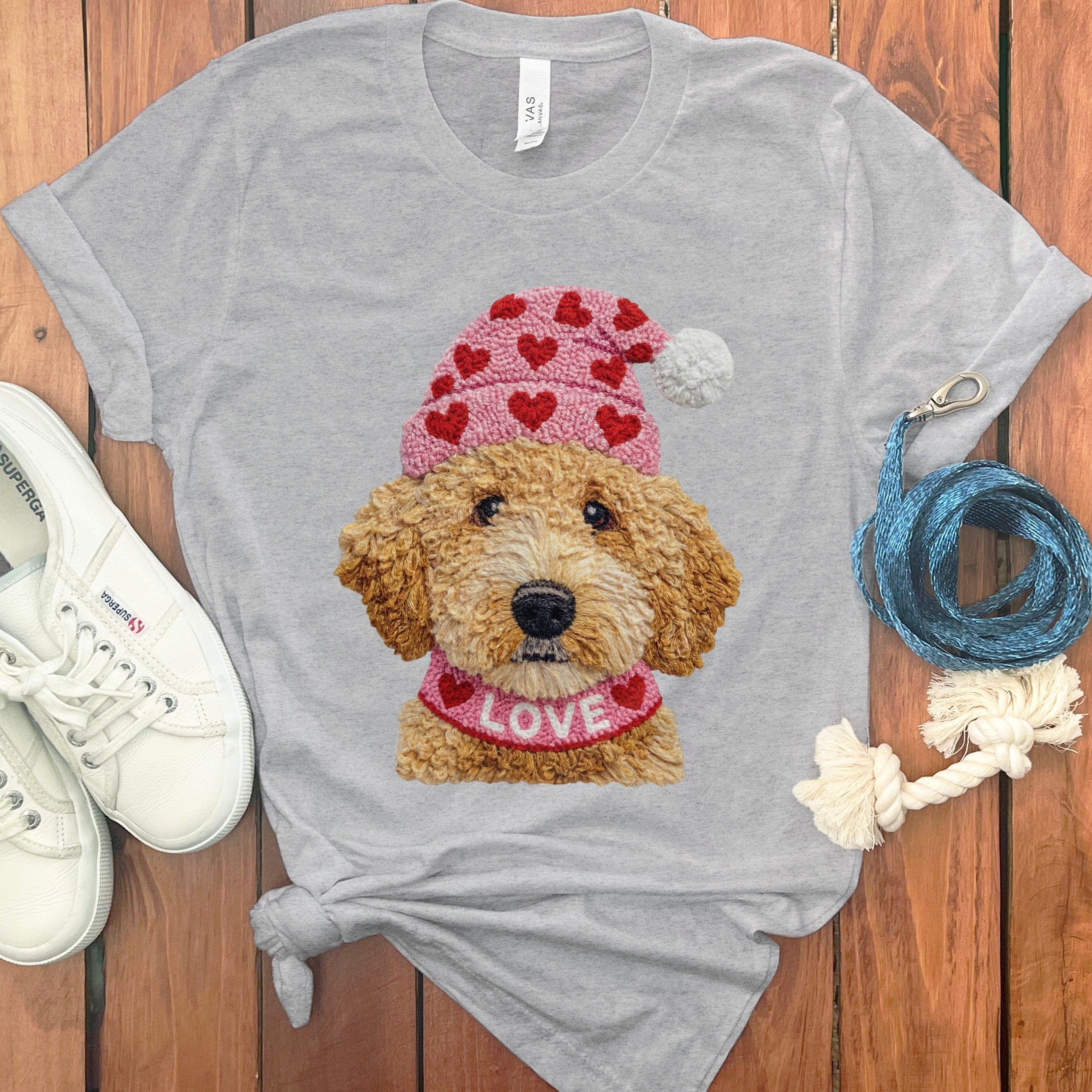 Labradoodle Goldendoodle Love T-Shirt in Athletic Heather / S by Puppy Jo