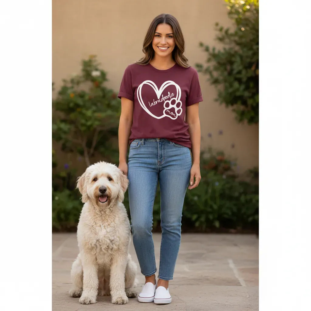 Labradoodle Mom Heart T-Shirt in by Puppy Jo
