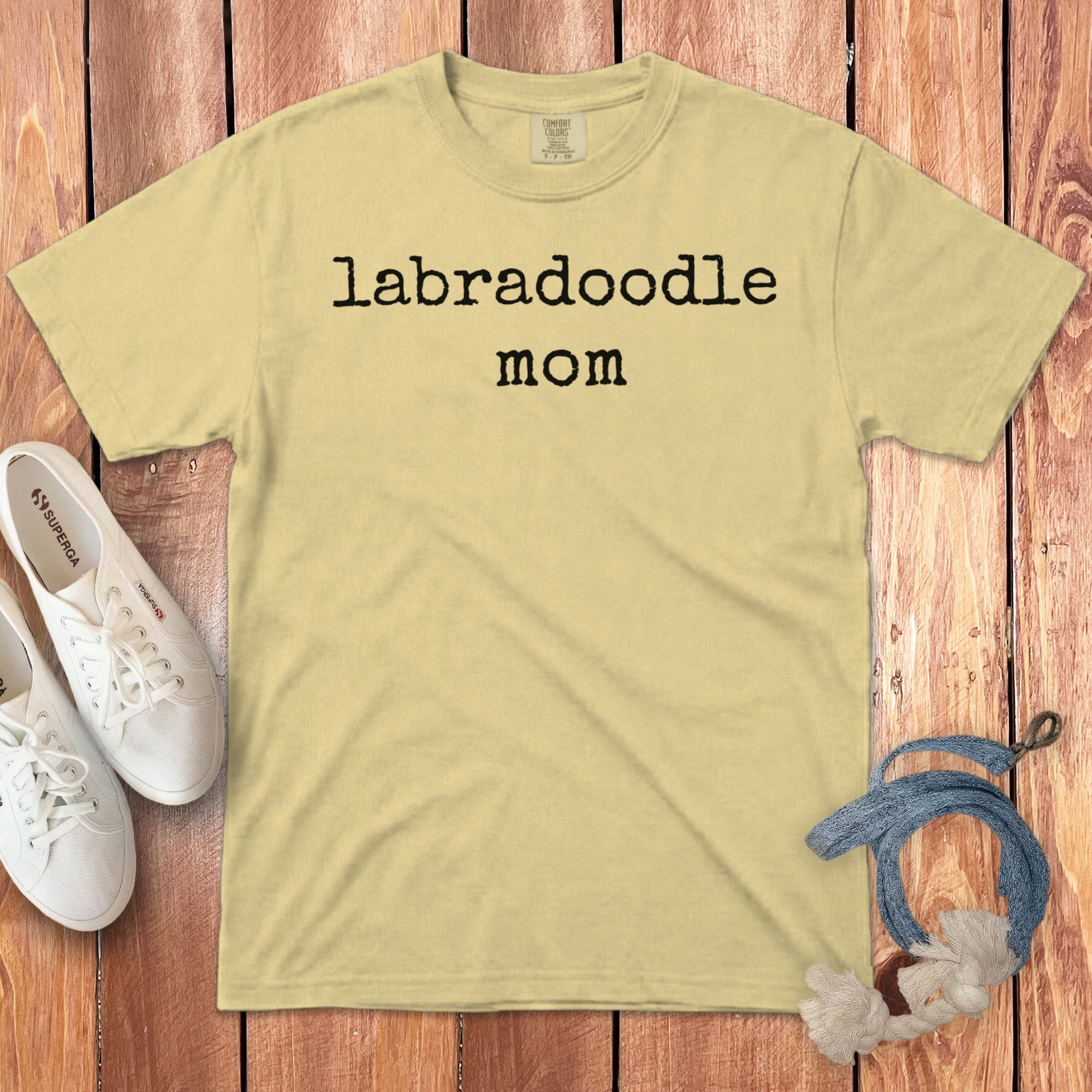 Labradoodle Mom Signature T-Shirt in Butter / S by Puppy Jo