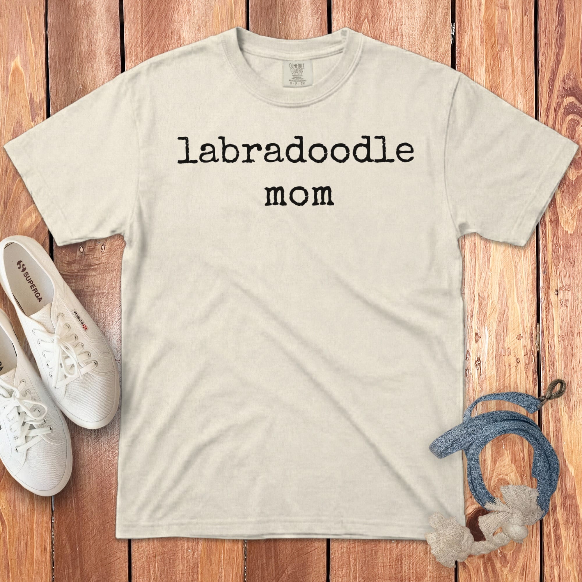 Labradoodle Mom Signature T-Shirt in Ivory / S by Puppy Jo