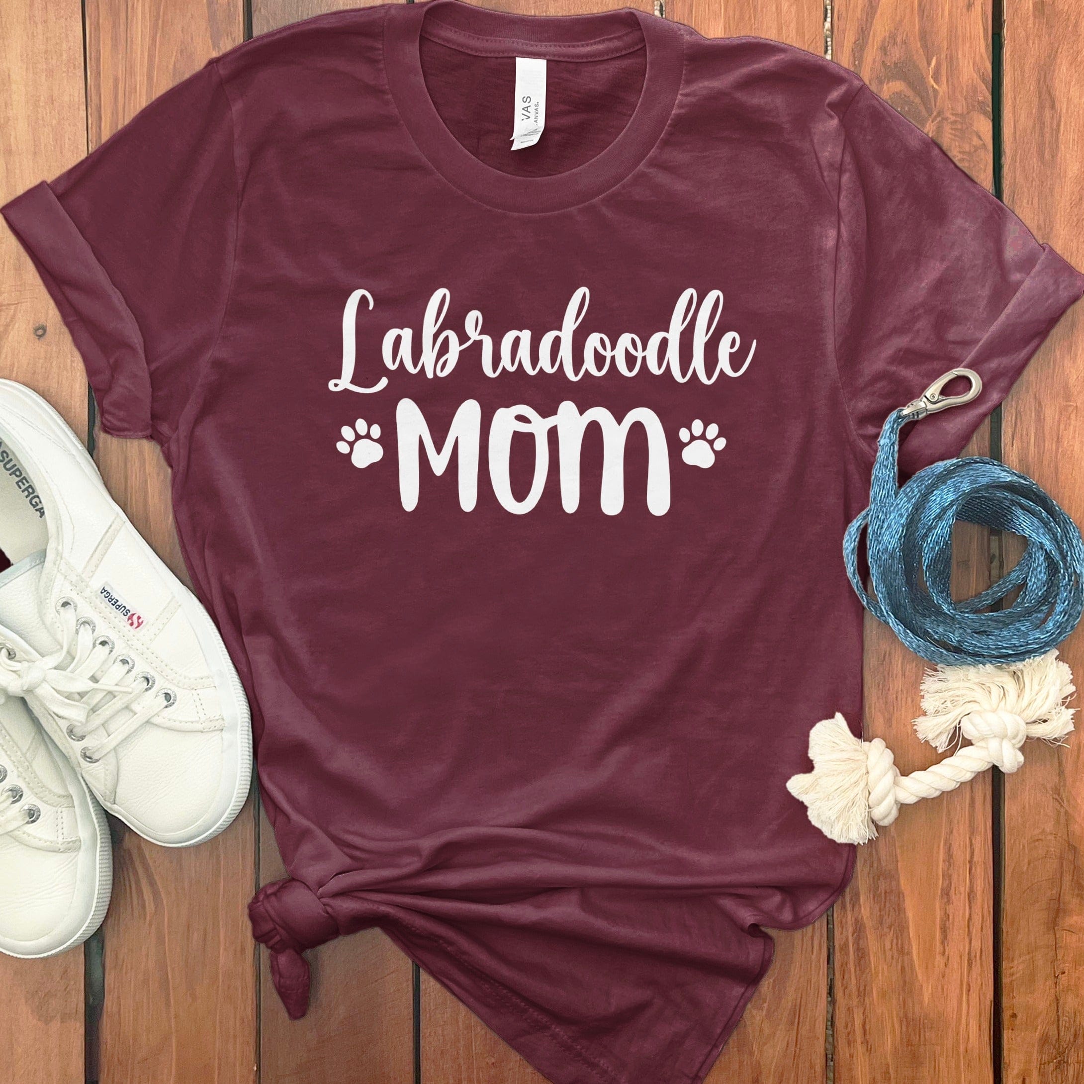 Labradoodle Mom T-Shirt in Maroon / S by Puppy Jo