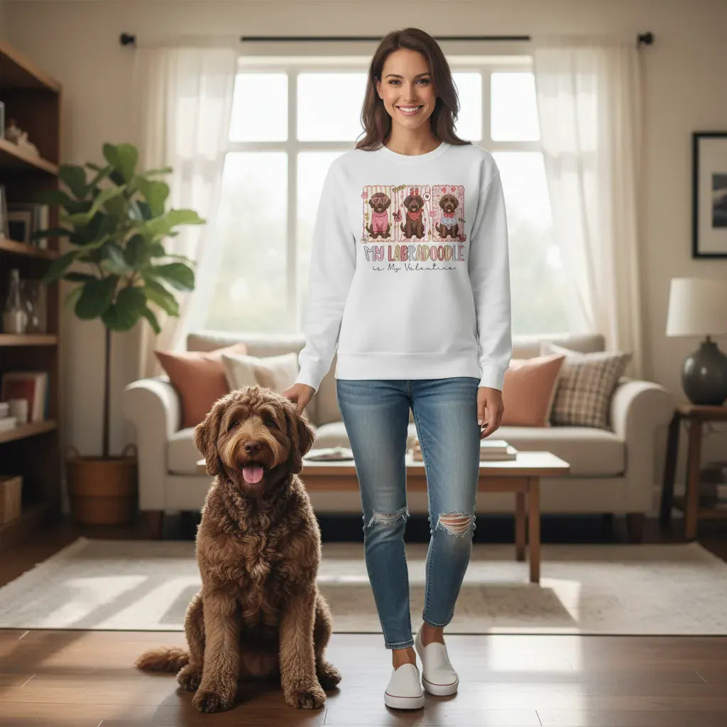 Labradoodle My Valentine Sweatshirt in by Puppy Jo