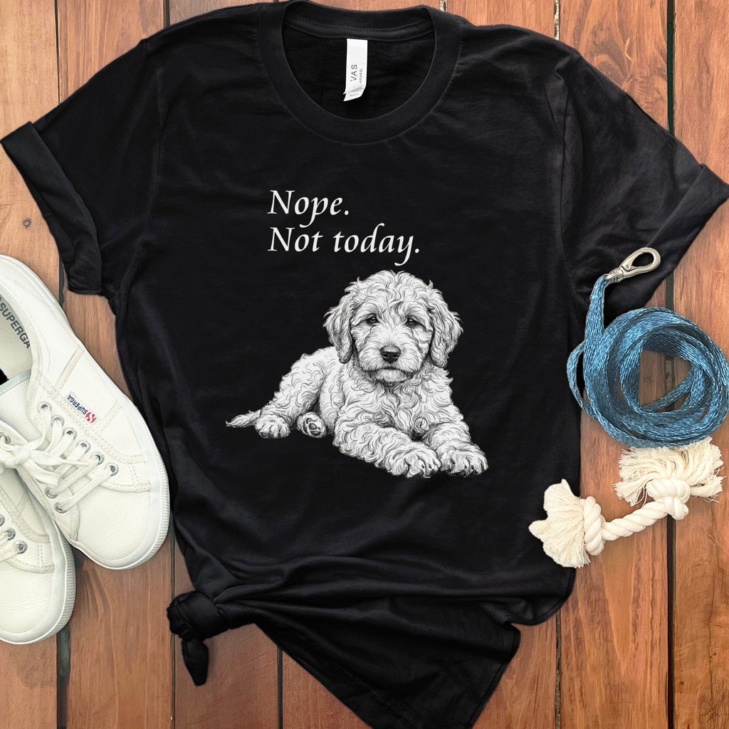 Labradoodle Not Today Sketch T-Shirt in Black / S by Puppy Jo