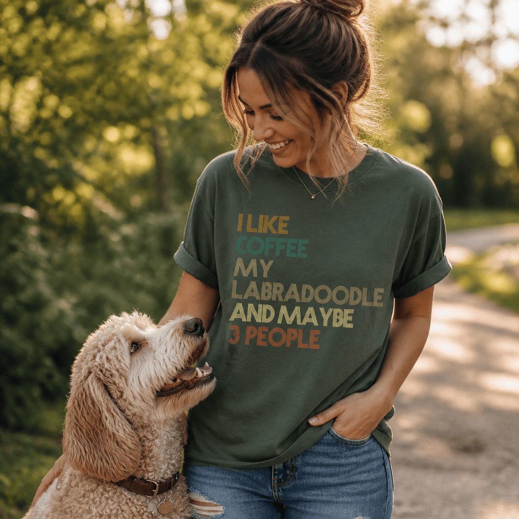 Labradoodle Three People T-Shirt in by Puppy Jo