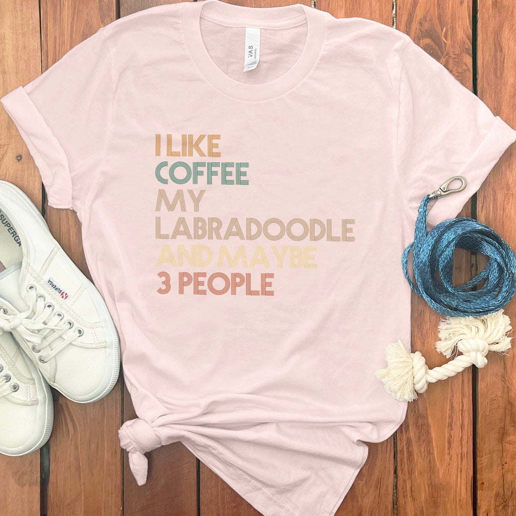 Labradoodle Three People T-Shirt in Soft Pink / S by Puppy Jo