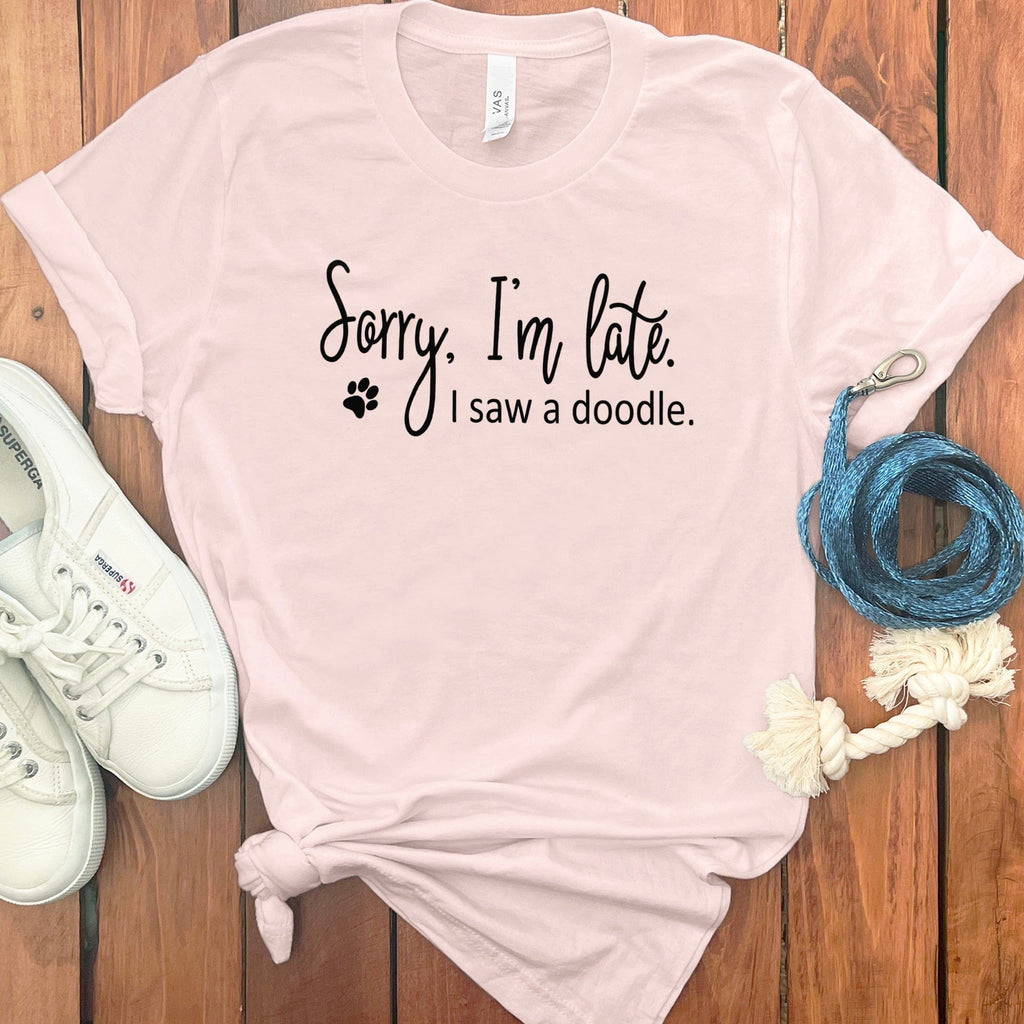 Late Doodle T-Shirt in Soft Pink / S by Puppy Jo