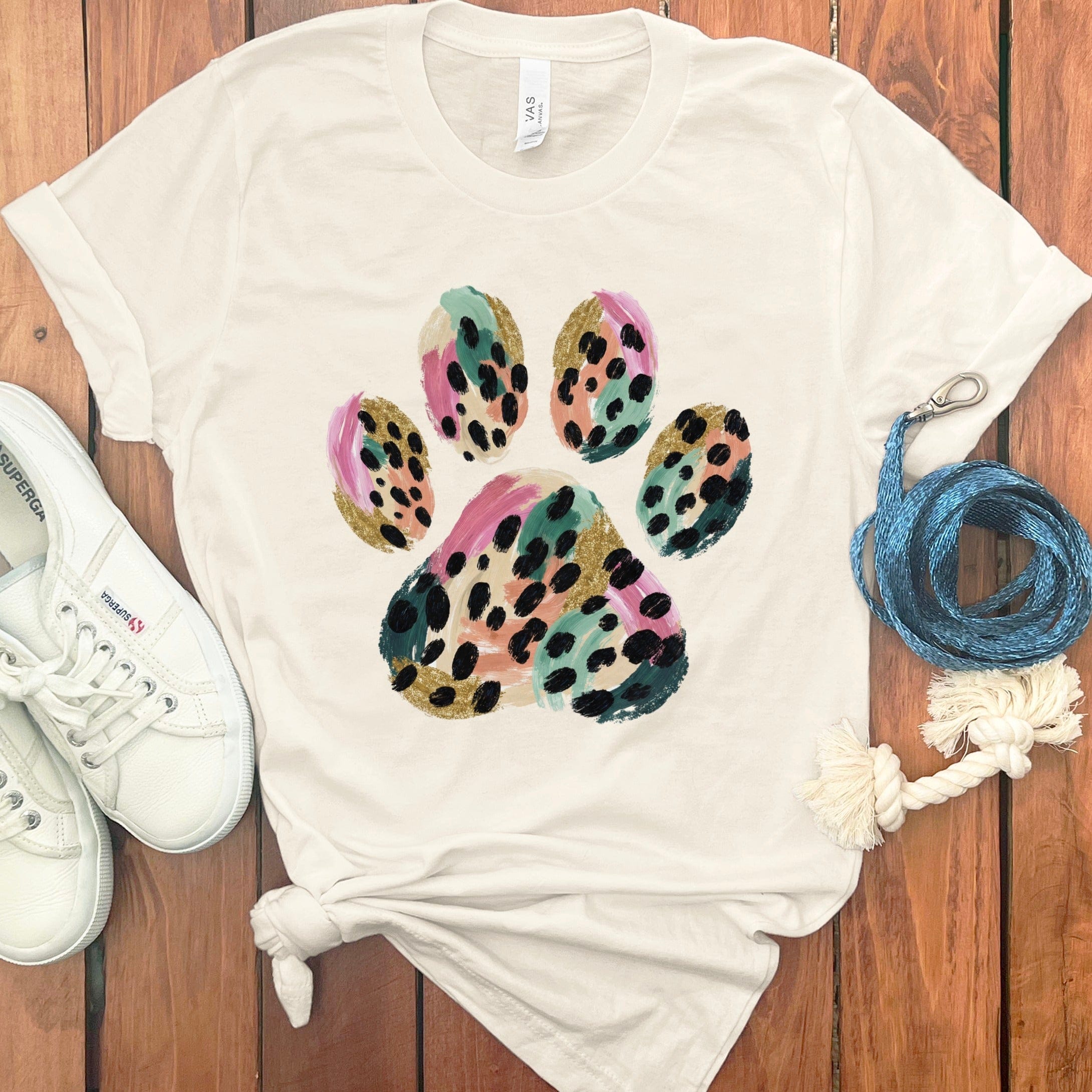 Leopard Paw T-Shirt in Natural / S by Puppy Jo