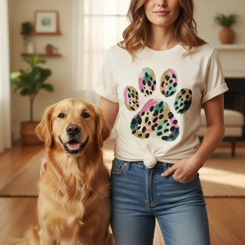 Leopard Paw T-Shirt in by Puppy Jo