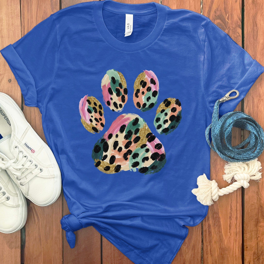 Leopard Paw T-Shirt in True Royal / S by Puppy Jo