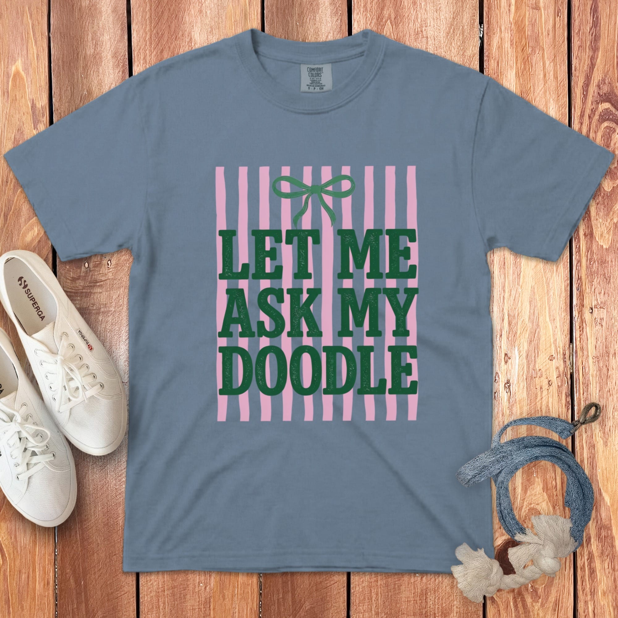 Let Me Ask Doodle Signature T-Shirt in Blue Jean / S by Puppy Jo