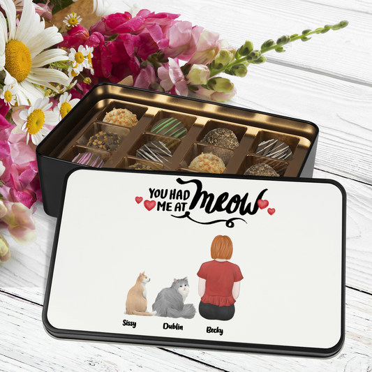 Personalized You Had Me at Meow Chocolate Truffles with Keepsake Tin