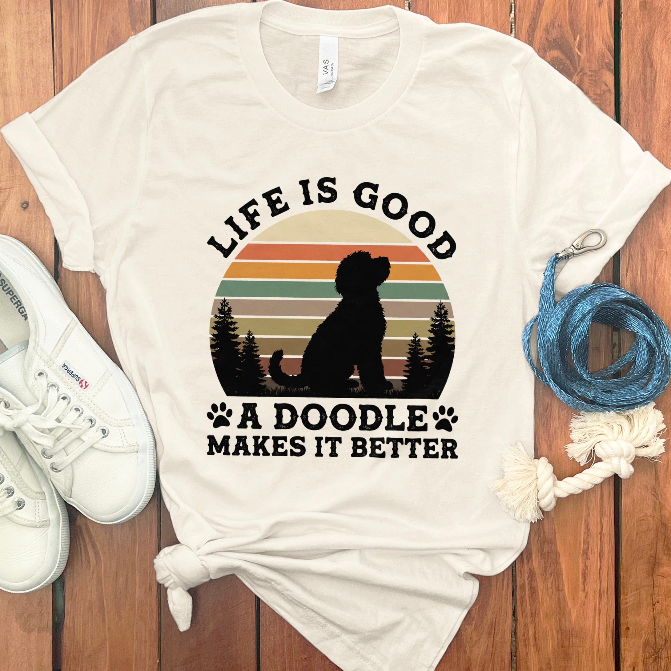 Life Good Doodle T-Shirt in Natural / S by Puppy Jo