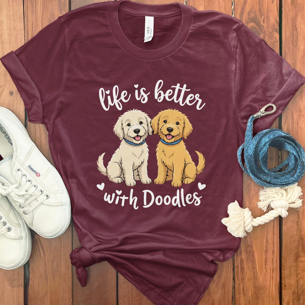 Life is Better T-Shirt in Maroon / S by Puppy Jo