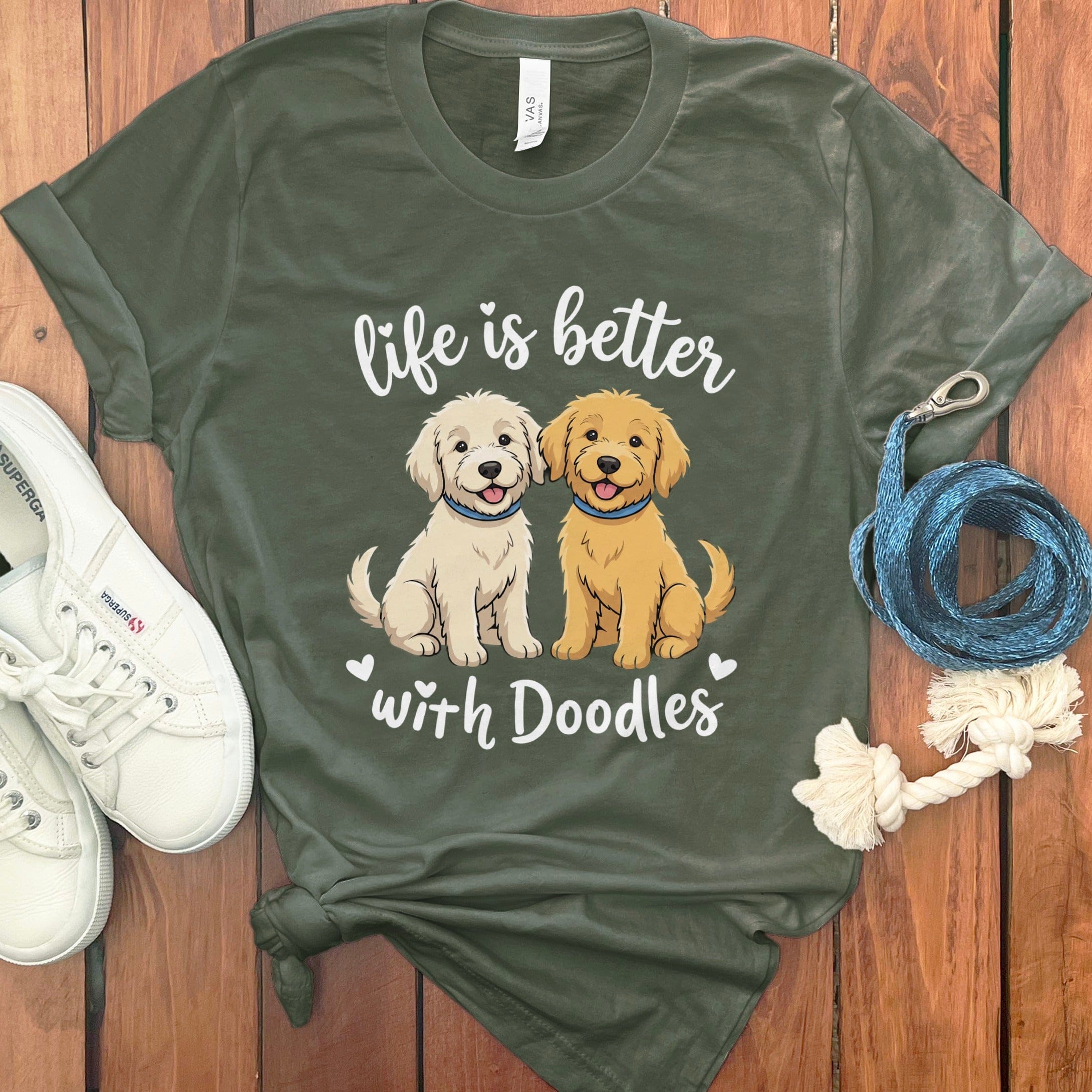 Life is Better T-Shirt in Military Green / S by Puppy Jo