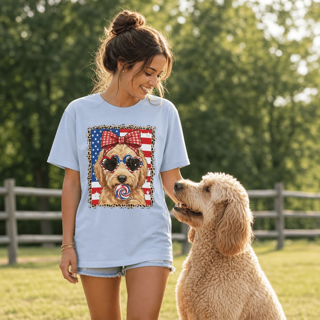 Bow Patriotic Doodle T-Shirt in by Puppy Jo