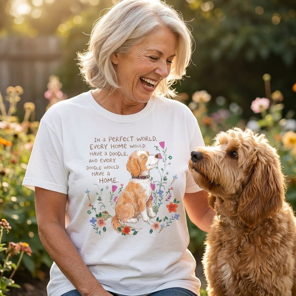 Perfect World Parti Goldendoodle Signature T-Shirt in by Puppy Jo