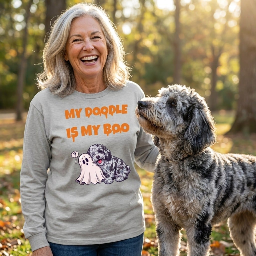Merle Goldendoodle My Boo Long Sleeve T-Shirt in by Puppy Jo