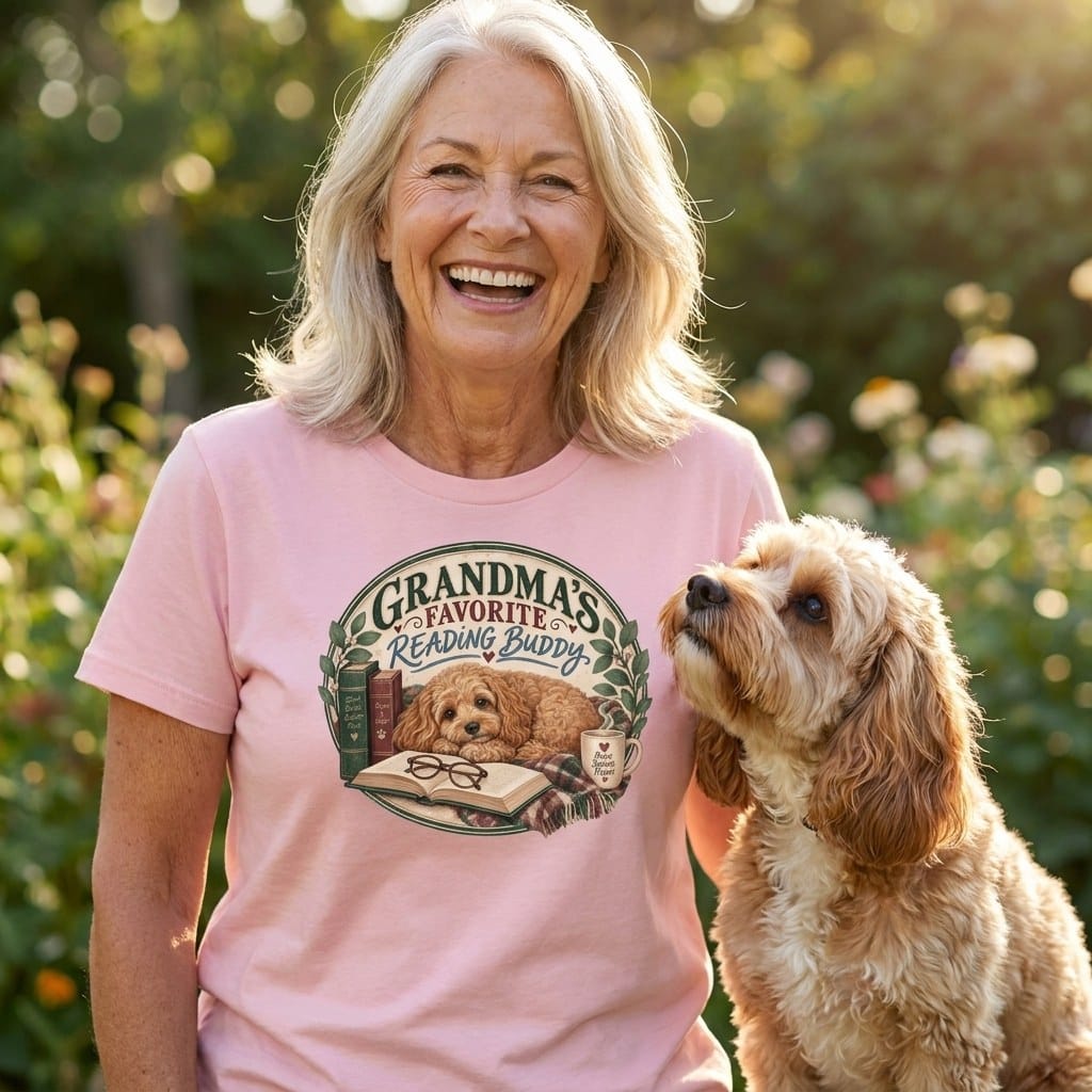 Cavapoo Reading Buddy T-Shirt in by Puppy Jo