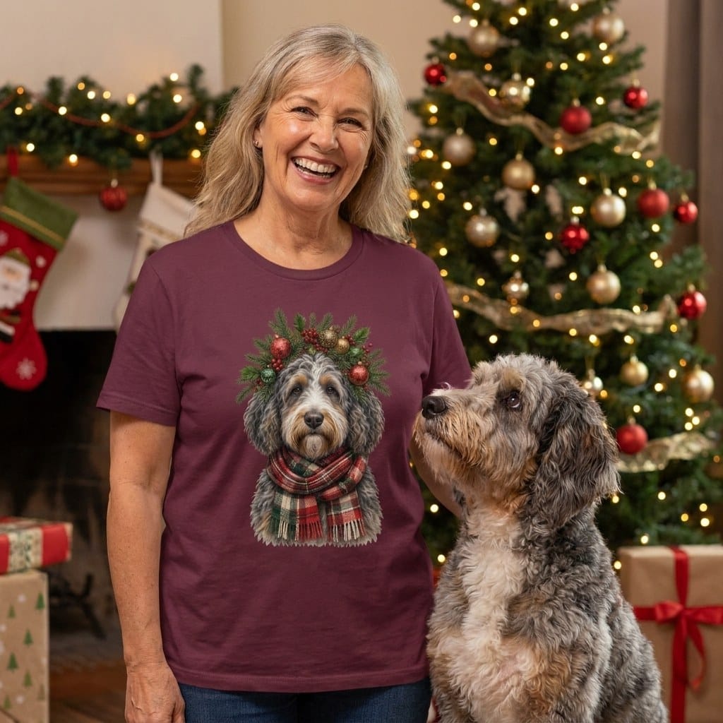 Aussiedoodle Holiday Crown T-Shirt in by Puppy Jo