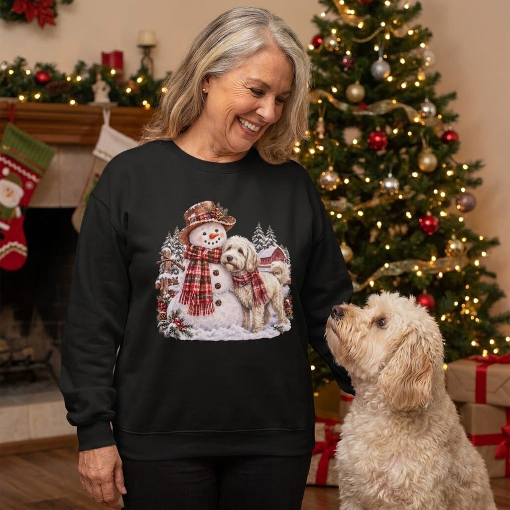 Maltipoo Christmas Snowman Sweatshirt in by Puppy Jo