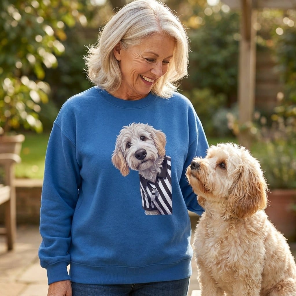 Maltipoo Football Referee Sweatshirt in by Puppy Jo
