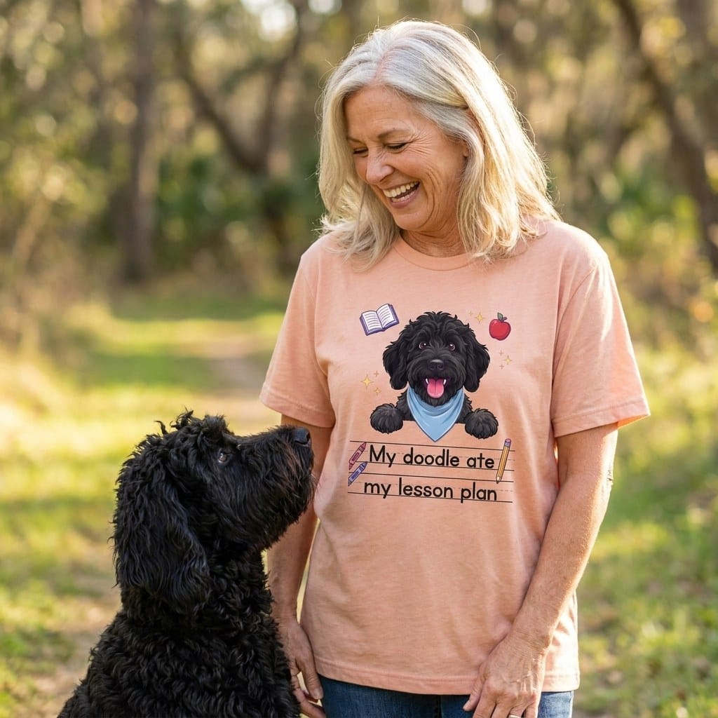 Black Goldendoodle Ate Lesson T-Shirt in by Puppy Jo