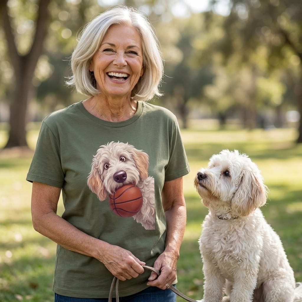 Maltipoo Basketball T-Shirt in by Puppy Jo