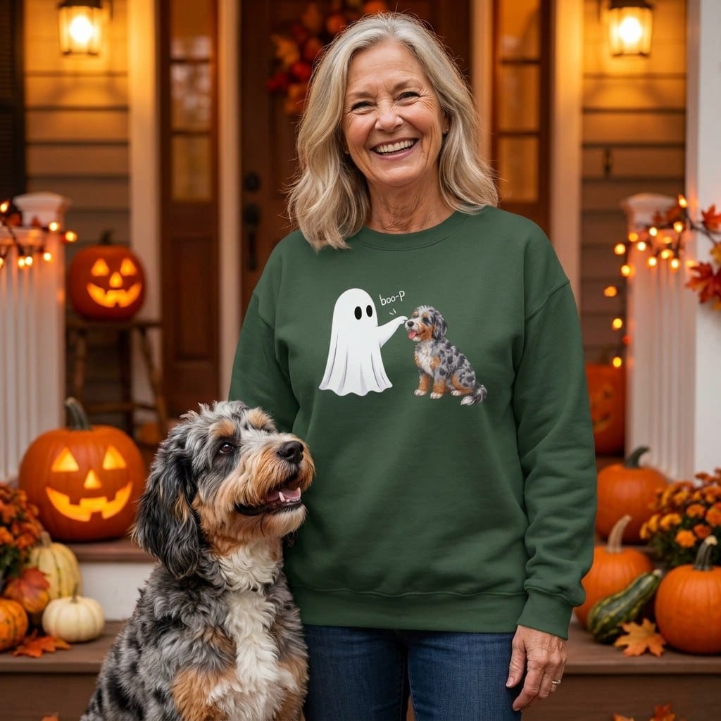 Aussiedoodle Ghost Boop Sweatshirt in by Puppy Jo