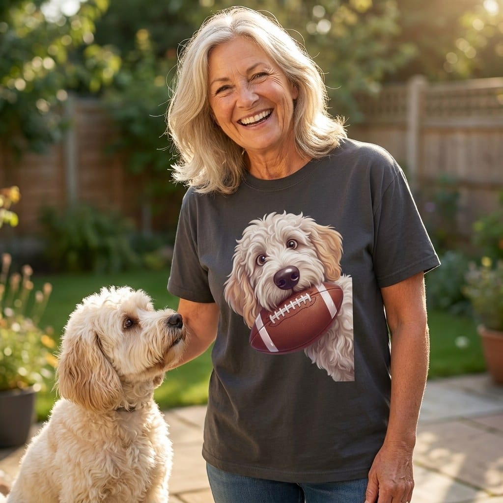 Maltipoo Football Signature T-Shirt in by Puppy Jo