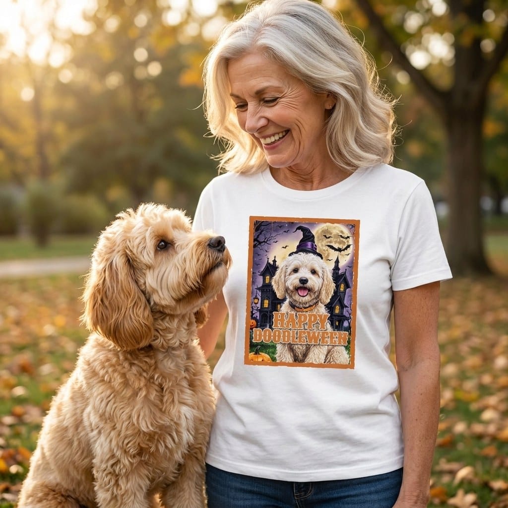 Maltipoo Happy Doodleween T-Shirt in by Puppy Jo