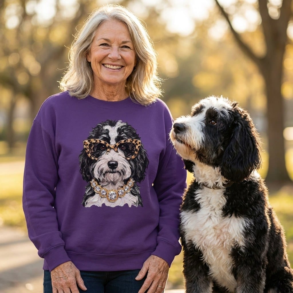 Sheepadoodle Glam Sweatshirt in by Puppy Jo
