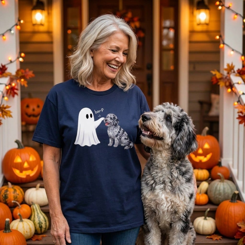 Merle Goldendoodle Ghost Boop T-Shirt in by Puppy Jo