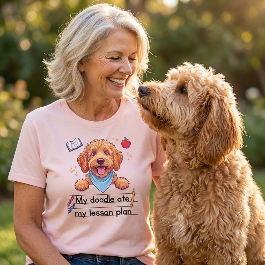 Apricot Goldendoodle Ate Lesson T-Shirt in by Puppy Jo