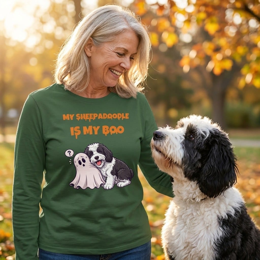 Sheepadoodle My Boo Long Sleeve T-Shirt in by Puppy Jo