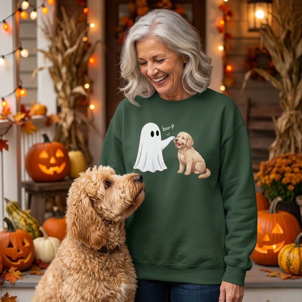 Goldendoodle Ghost Boop Sweatshirt in by Puppy Jo