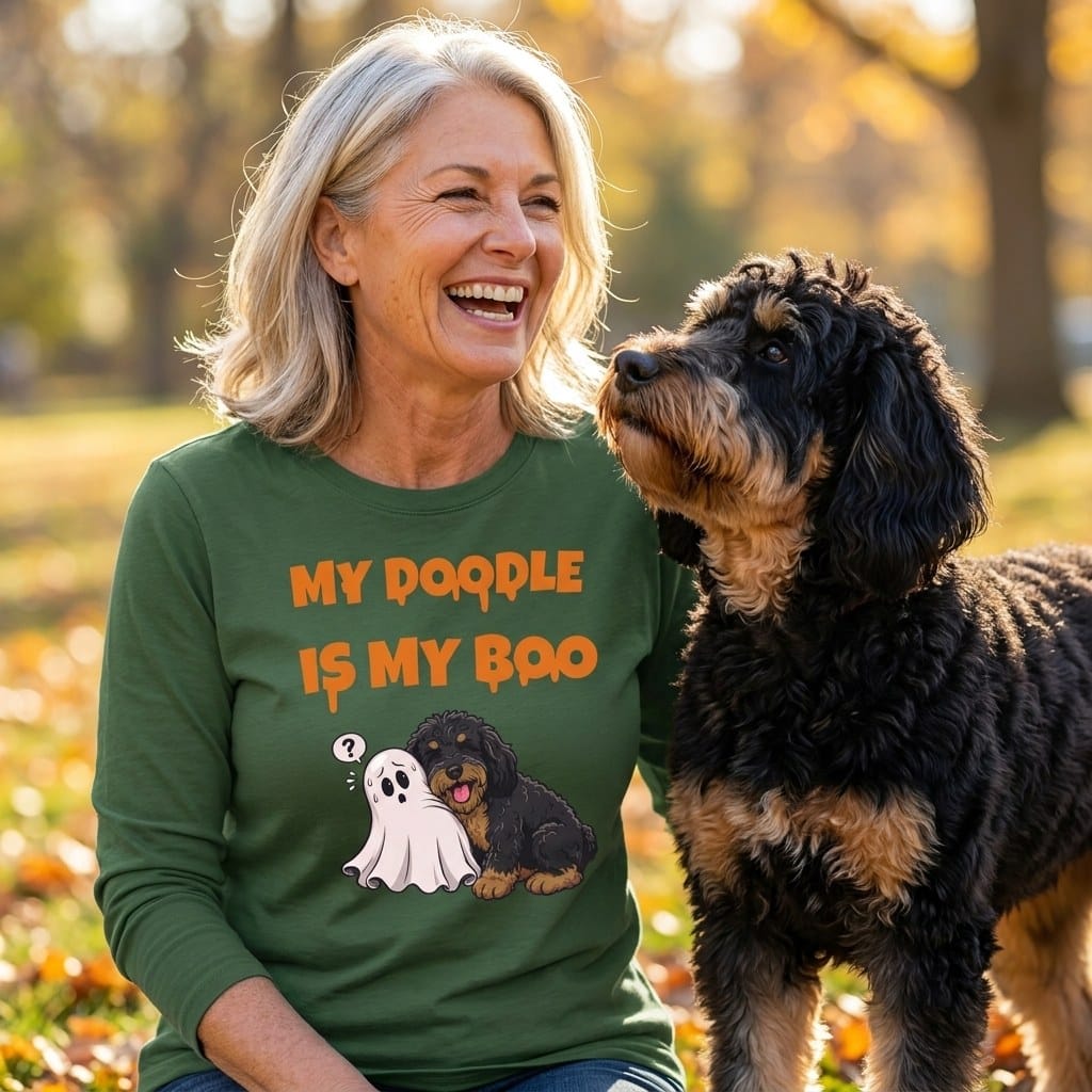 Phantom Goldendoodle My Boo Long Sleeve T-Shirt in by Puppy Jo