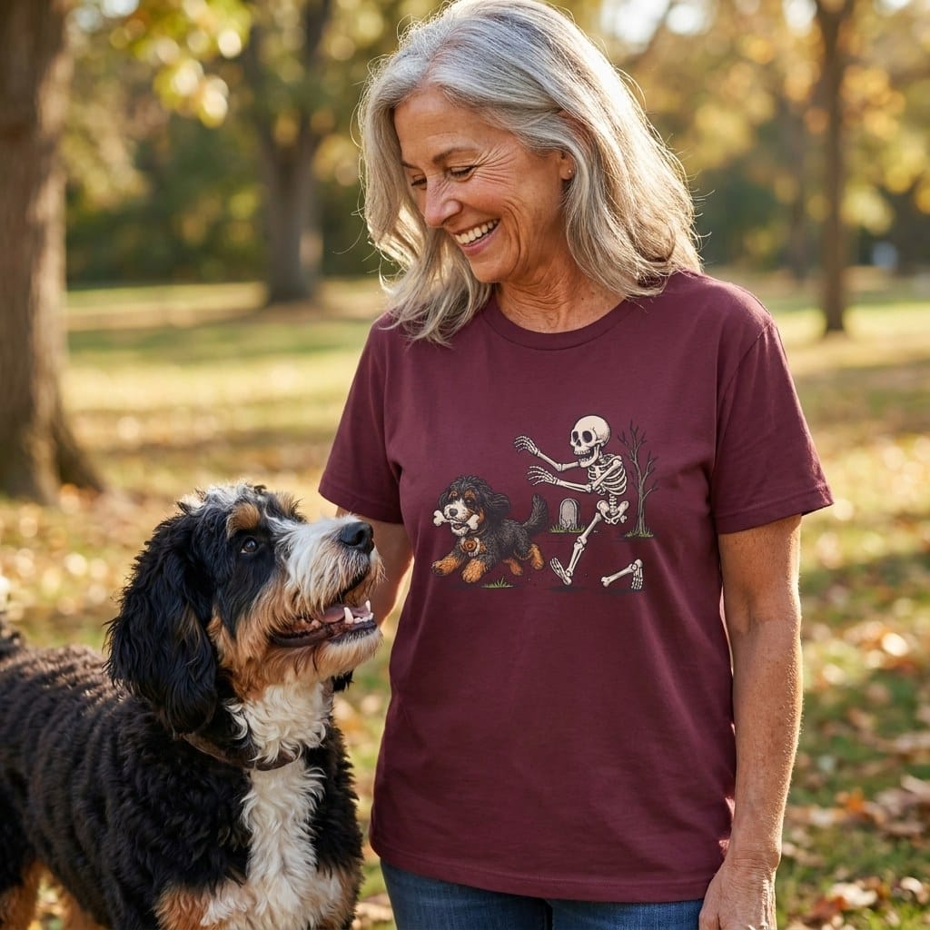 Bernedoodle Bone Thief T-Shirt in by Puppy Jo