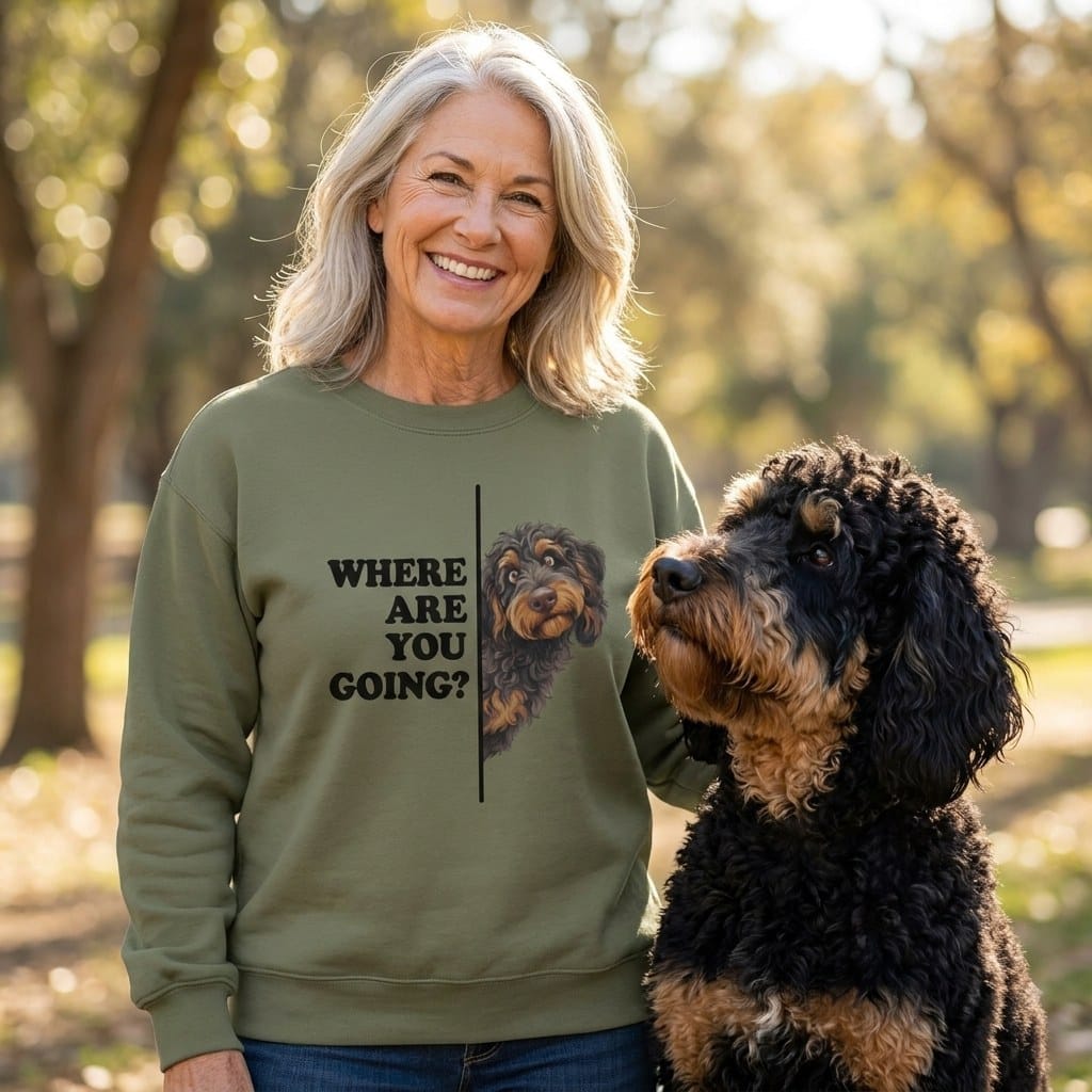 Where Going Phantom Goldendoodle Sweatshirt in by Puppy Jo