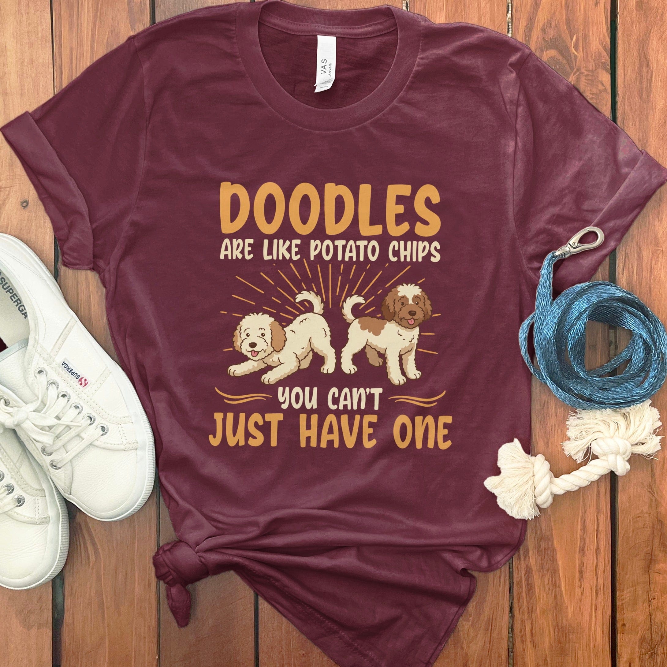 Like Potato Chips Doodle T-Shirt in Maroon / S by Puppy Jo