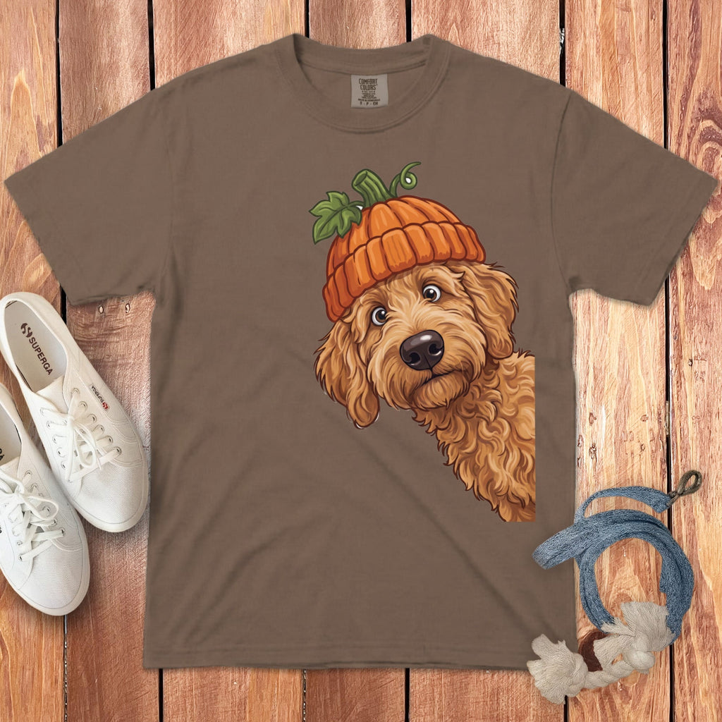 Lil Pumpkin Apricot Goldendoodle Signature T-Shirt in Espresso / S / T-Shirts by Puppy Jo