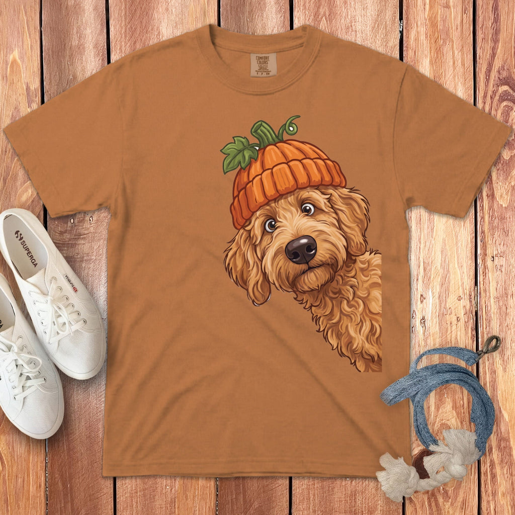 Lil Pumpkin Apricot Goldendoodle Signature T-Shirt in Yam / S / T-Shirts by Puppy Jo