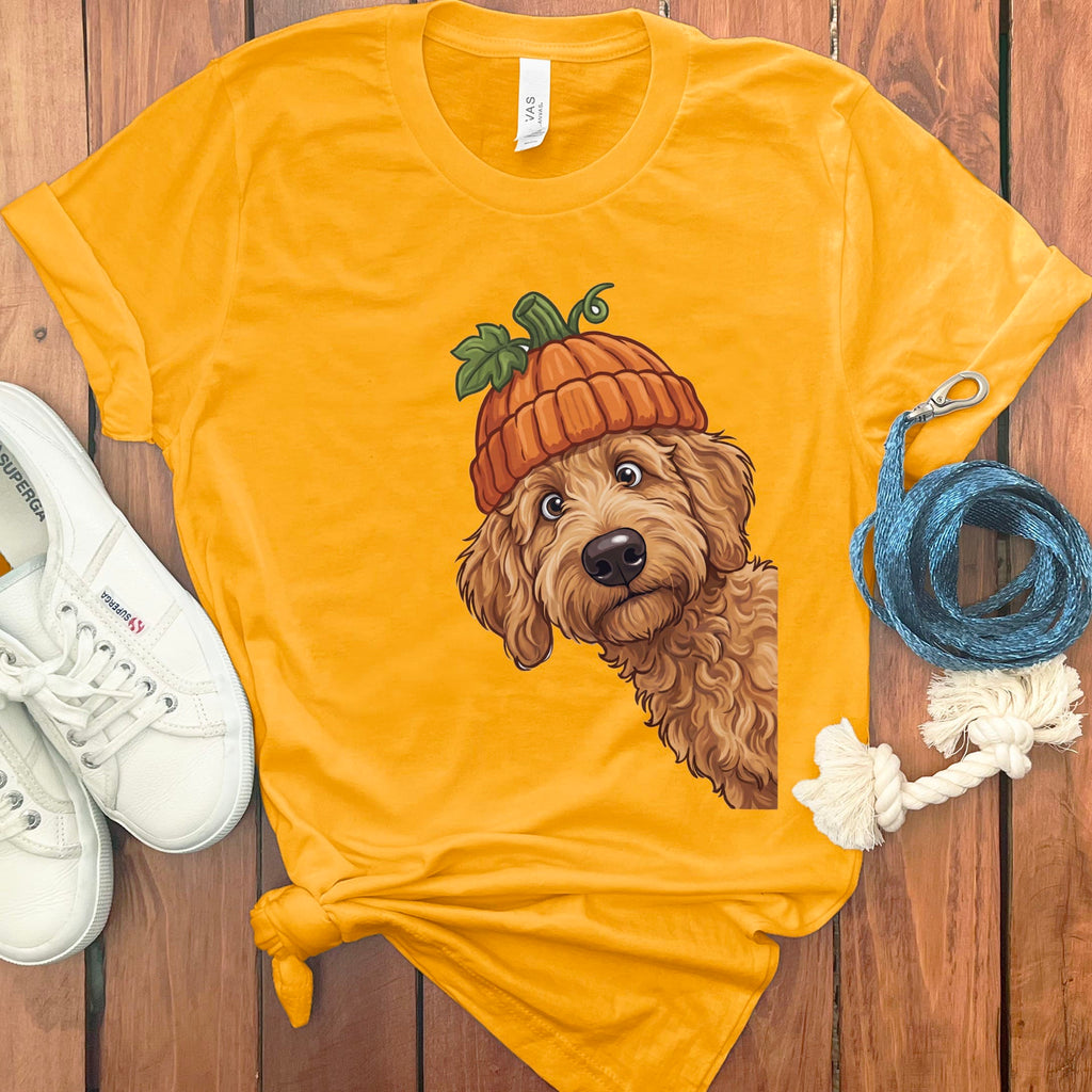 Lil Pumpkin Apricot Goldendoodle T-Shirt in Gold / S by Puppy Jo