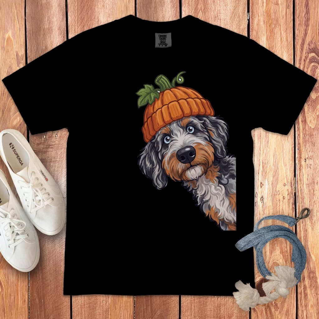 Lil Pumpkin Aussiedoodle Signature T-Shirt in Black / S / T-Shirts by Puppy Jo