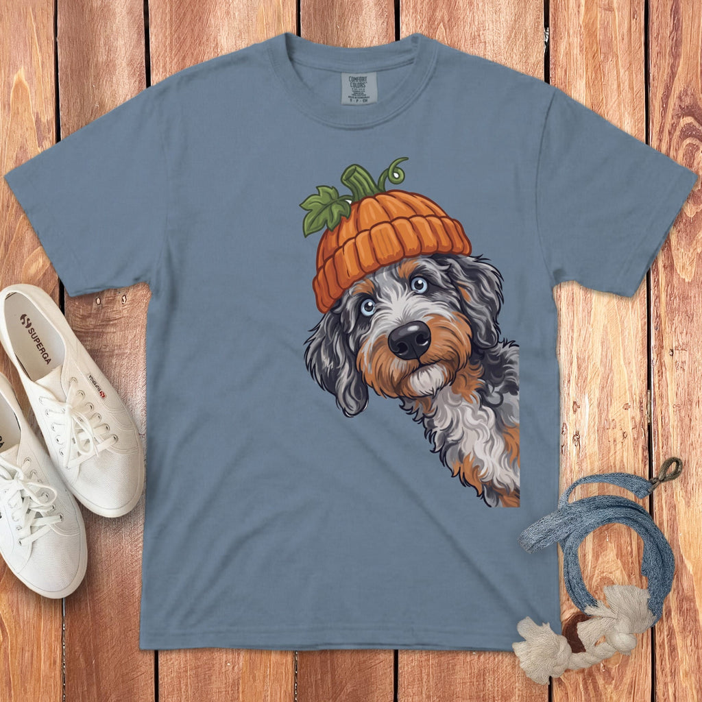 Lil Pumpkin Aussiedoodle Signature T-Shirt in Blue Jean / S / T-Shirts by Puppy Jo