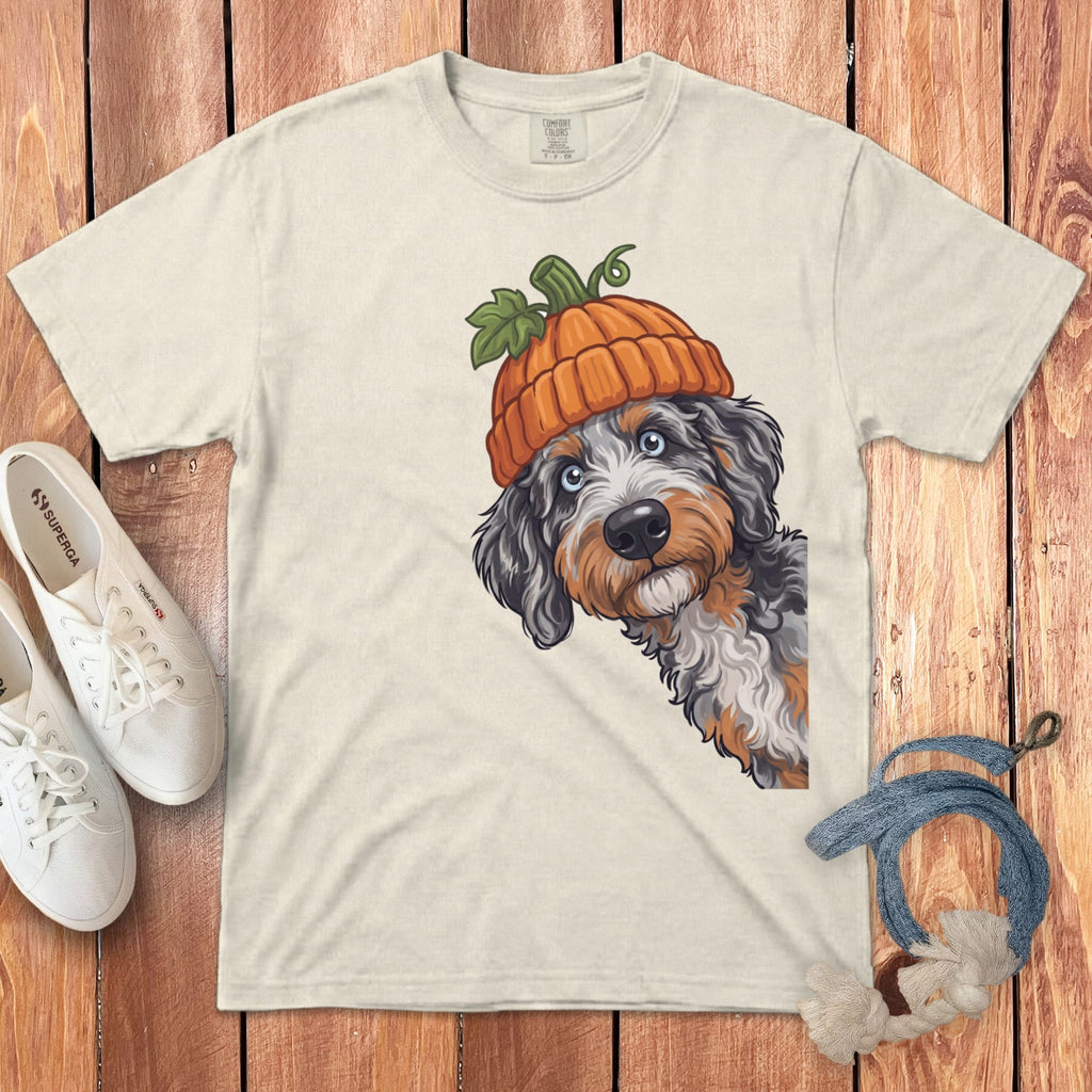 Lil Pumpkin Aussiedoodle Signature T-Shirt in Ivory / S / T-Shirts by Puppy Jo